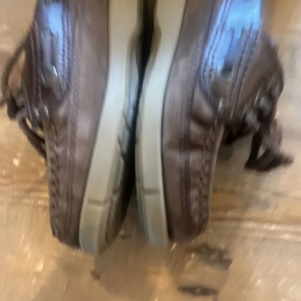Hush Puppies Toddler 9 M Newport Brown Leather Boat Shoes Y2K Excellent